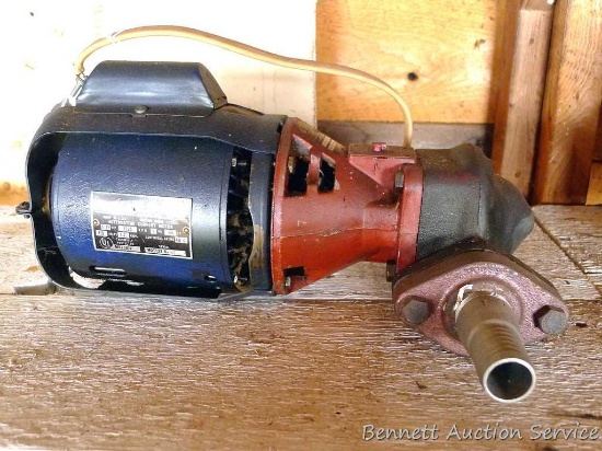 Circulating pump and motor, untested. 1/12 hp, 1725 rpm, 115 volts, 1.7 amp. Untested