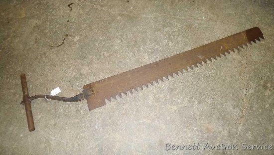 Antique one man crosscut saw is 6 ft 