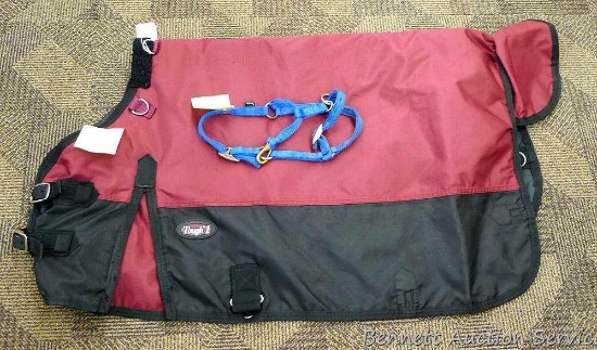 Tough One insulated blanket and halter for a mini horse was donated by Scott & Julie Olund.