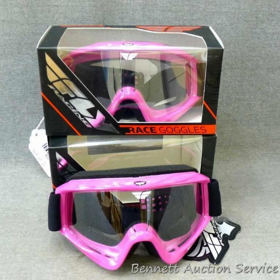 2 NIB Fly Racing goggles, model Focus Adult, donated by Gleason Sports Repair.