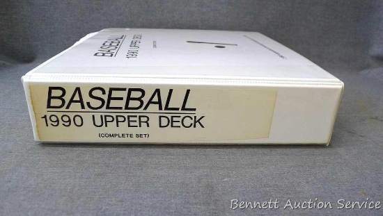 Large binder full of 1988-1990 Upper Deck and other baseball cards.