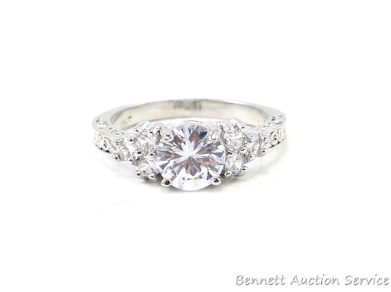 Seller's note states "5.80/ct LAB diamond white sapphire ring white gold filled, size 9".