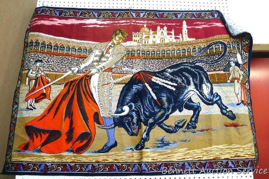 Very vintage matador wall hanging measures approx. 4-1/2' wide x 39" high. In very good condition.