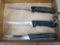 Three stainless steel filet knives incl. Keene and more. Approx. 12