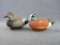 2008 & 2013 Ducks Unlimited Jett Brunet miniature decoys, approx. 3-1/2