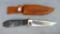 Marbles MR 200 knife with leather sheath. Knife is 11