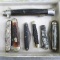 Assortment of pocket knives, longest is 5-3/4