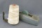 Vintage storekeeper's or butcher's string dispenser with wall bracket; cast metal butcher tape
