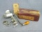 Bench mounted Vintage Universal #1 food and meat chopper. Includes three cutters: fine, medium and