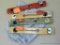 Four vintage Arctic Fisherman wooden ice fishing tip ups measure approx 23
