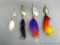 4 bucktail lures, longest is approx 9