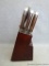 Set of five Winchester kitchen knives, also comes with sharpening steel and wooden knife block.