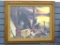 Outdoor picture with bears and skunk mounted in a nice frame measures 25