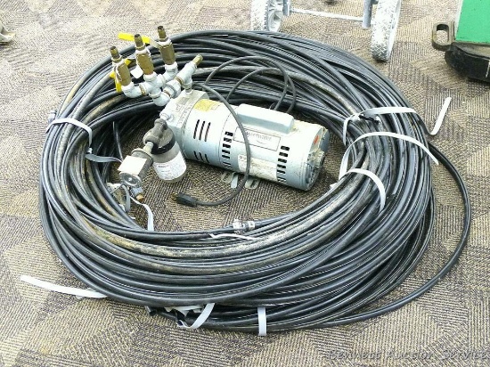 Sweetwater aquatic aerator vane type compressor with 100s of feet of weighted aerator line. Coil of
