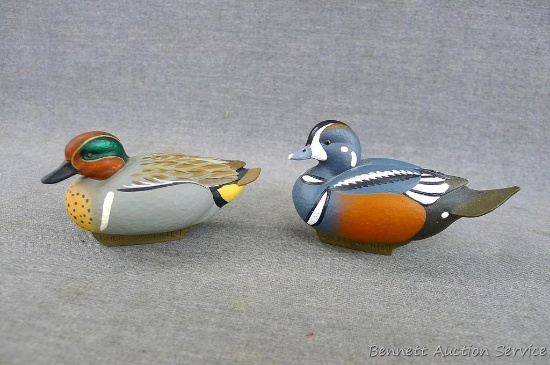 2005 & 2011 Ducks Unlimited Jett Brunet miniature decoy, approx. 3-1/2" long.