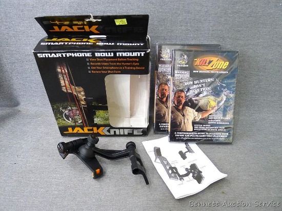 S4Gear Jack Knife smartphone bow mount, NIB; two Kill Zone DVD's, NIP.