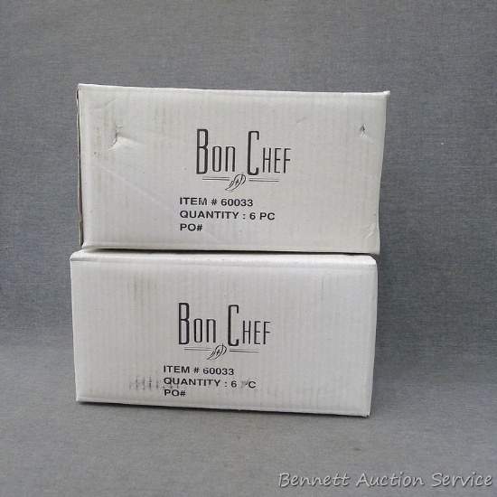 Twelve Bon Chef small serving side pans, NIB. Measures 4-3/4" x 1-1/2" deep.