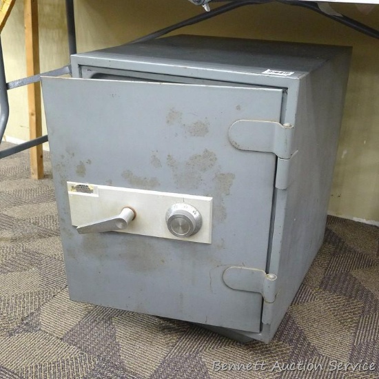 American insulated safe, 17-1/2" x 17" x 23" high. Has two drawers inside. We have the combination.