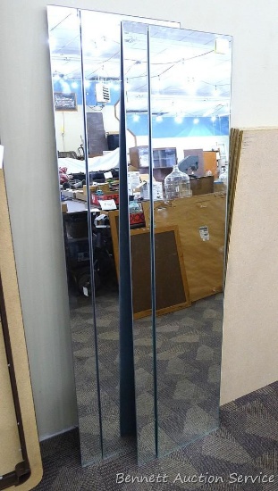 Four mirrors, each is approx. 12" x 5'. All are in good shape.
