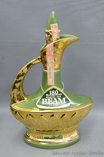 180 months old Beams decanter with box. Approx 12"x 8". See pictures.