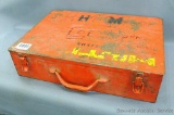 Well built lockable steel box once held a Hilti fastener system, measures approx 18