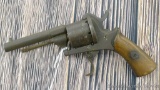 Antique pin fire revolver with folding trigger. Approx. 7