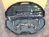 Diamond Fugitive compound bow by Bowtech. Draw length is 29