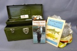 Collection of fly tying tools and materials, VHS tape 
