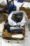 Large assortment of CB radios, cassette radio, antennas and cables.