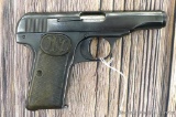 Fabrique Nationale model 1910 pistol in 7.65mm is in good condition with a bunch of proof marks and