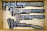 Two H.D. Smith vintage adjustable wrenches and two other wrenches. Longest is 15
