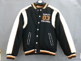 Beautiful Harley Davidson reversible jacket with leather accents. Childs size M (10/12). Looks like