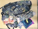 Blue Sky Archery bow sling blind system, we believe some pieces are missing; Field dressing bags;