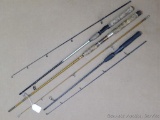 Assortment of 2 pc. fishing rods incl. Shakespeare Graphite and more. All are approx. 6 ft.