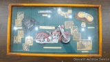 Nice motorcycle collage in shadow box, 20