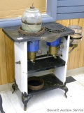 Antique Windsor twin burner kerosene kitchen range with two glass fuel reservoirs which are patented