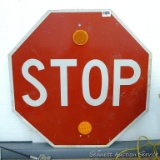 Reflective metal Stop sign measures approx 30