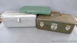 Two metal toolboxes, smaller box is marked Union Steel Corp, USA and is 14
