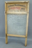 Vintage National glass washboard No. 862. Measures 12-1/2