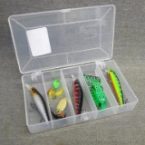 5 fishing lures in an approximately 6-1/2