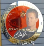 Round Budweiser beer mirror promoting Dale Earnhardt Jr. is approx 23