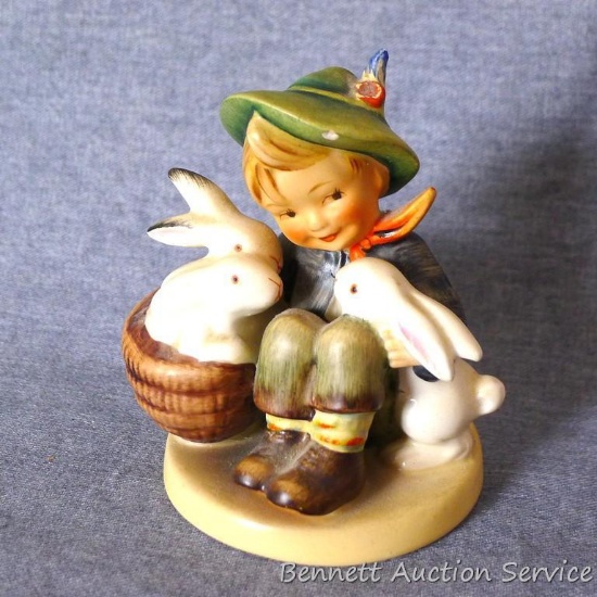 Hummel figurine 'Playmates' stands nearly 4-1/2" high and is marked 'Germany'. One small nick noted