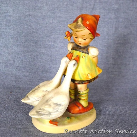 Hummel figurine 'Goose Girl' stands 5-1/4" tall is marked 'Germany' on bottom. Piece is in good
