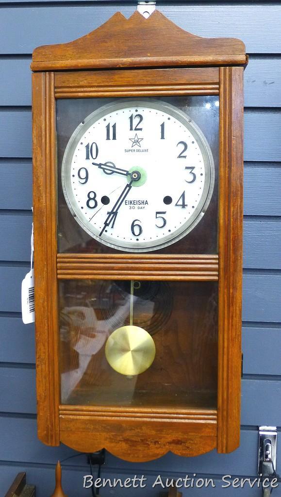 エイケイシャ 掛時計 #1・EIKEISHA Super Deluxe Eikeisha 30 day wall clock has been | Proxibid