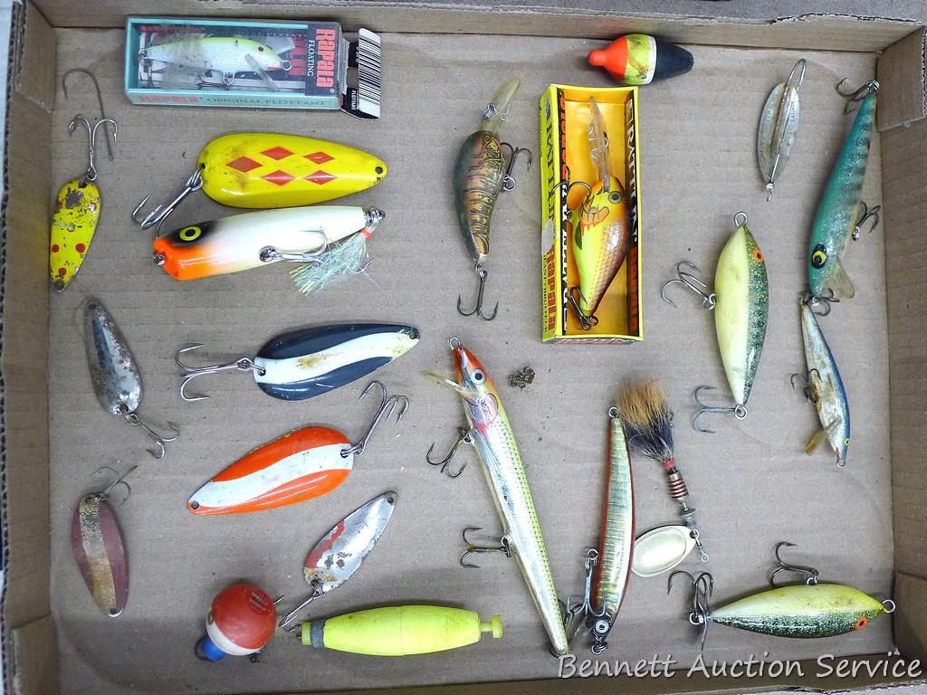 Assortment of fishing lures including Rattlin
