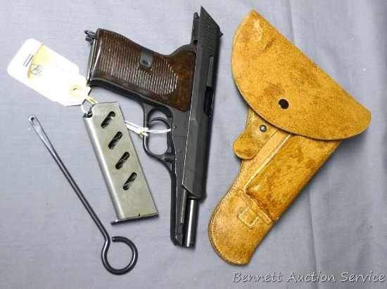 CZ52 pistol in 7.62 Takarev, imported by CAI. Comes with two magazines, cleaning rod and holster.