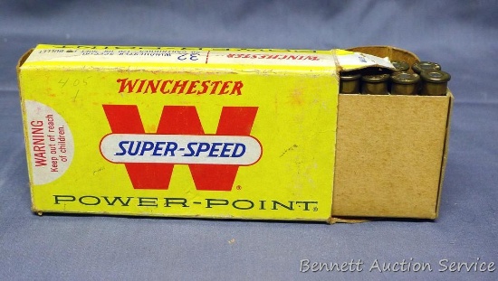 Full box Winchester Super-Speed .32 Special cartridges, mixed headstamps. Box is fair to good with