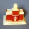 Vintage plastic Independence Hall coin bank stands 4-1/2