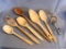 Nice collection of six wooden kitchen spoons up to 17