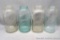 Four 2 quart mason jars; Ball strong shoulder jar, Mason's strong shoulder jar patent Nov. 30th,